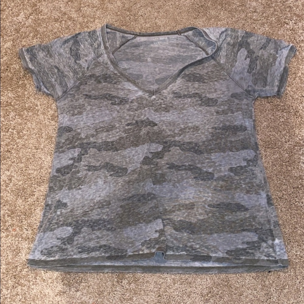 Camo v neck t-shirt from American Eagle